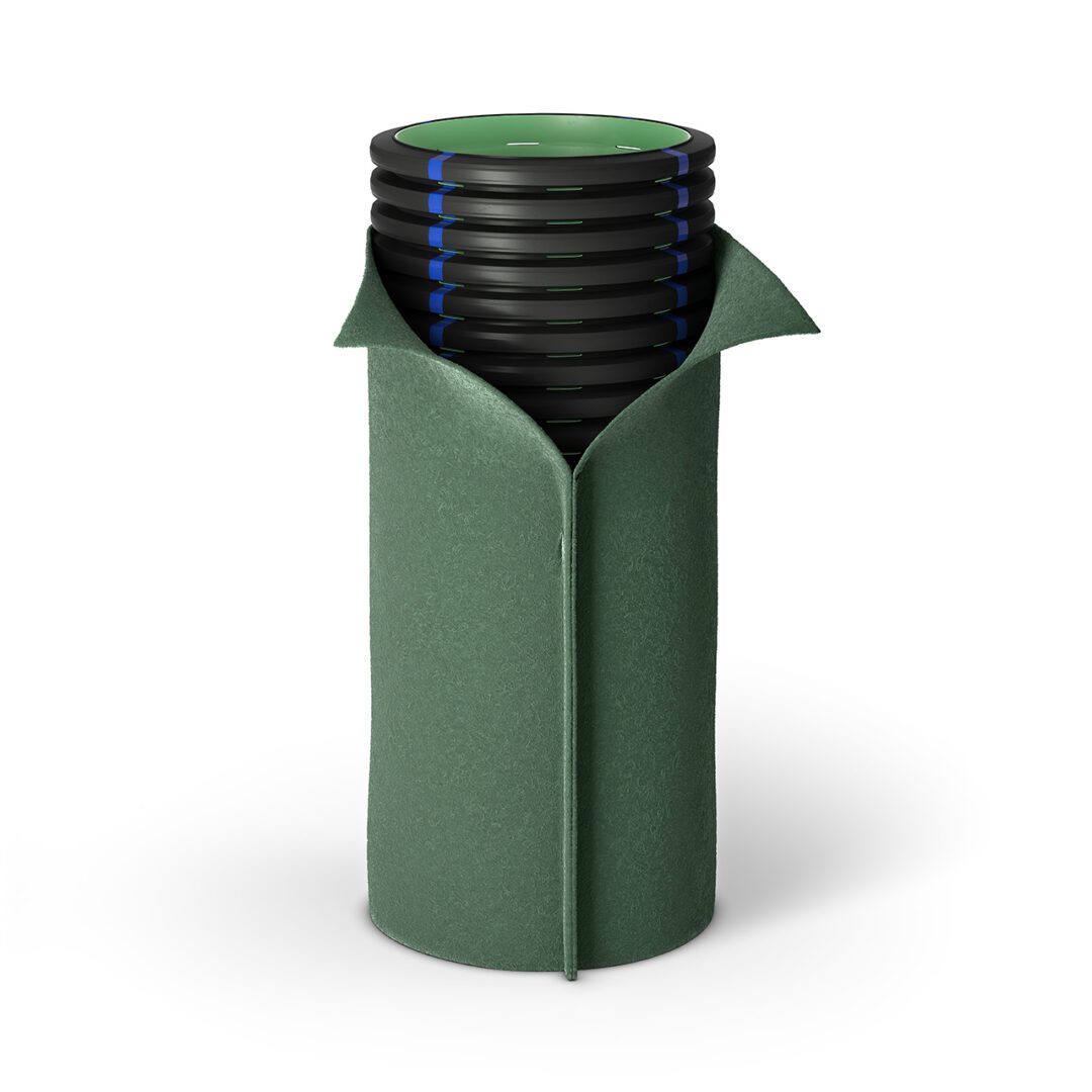 GEODRAIN PLUS Conductă rigidă perforată GEODRAIN PLUS cu perete dublu structurat și geotextil
